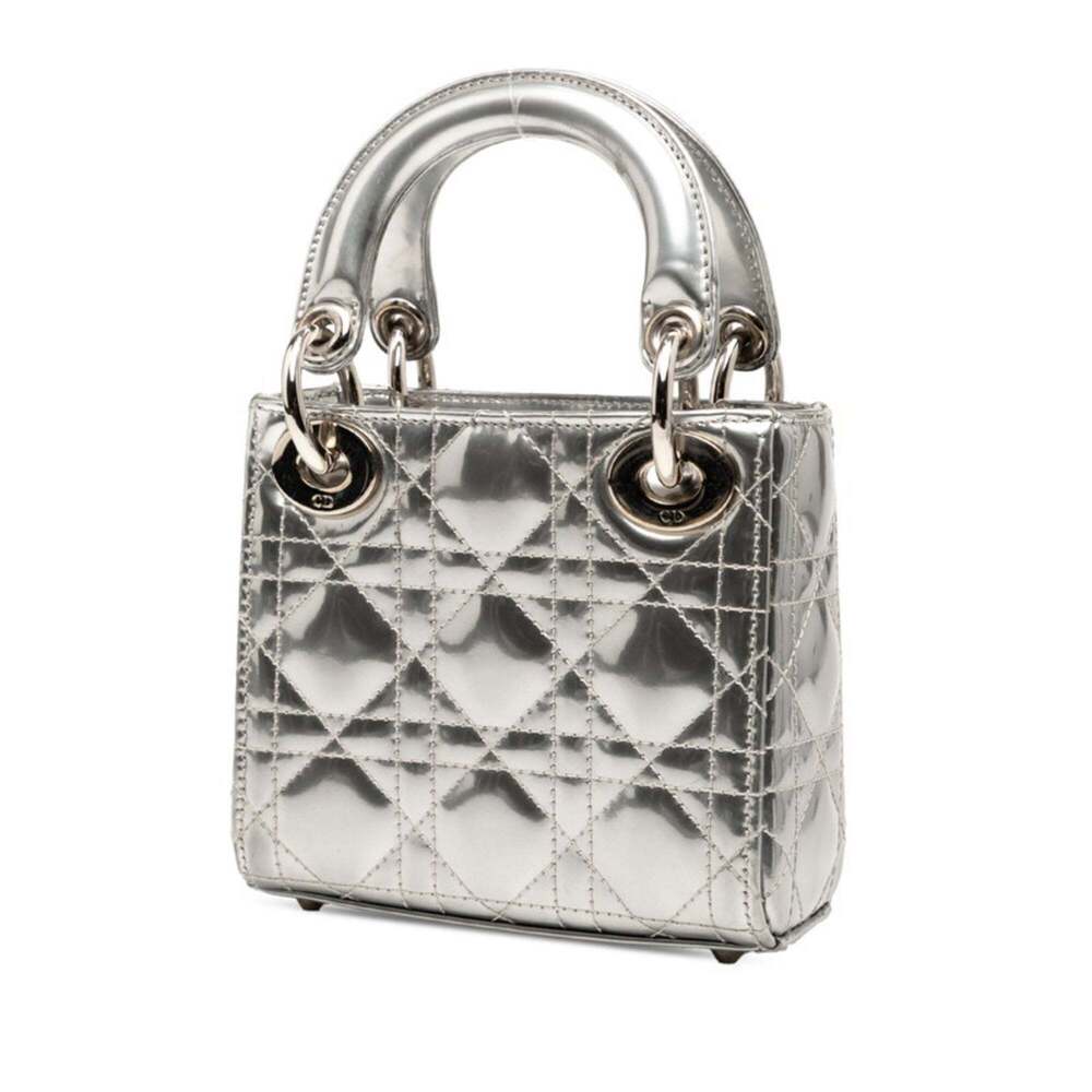 CHRISTIAN DIOR Silver Leather Shoulder Bag - Picture 2 of 6